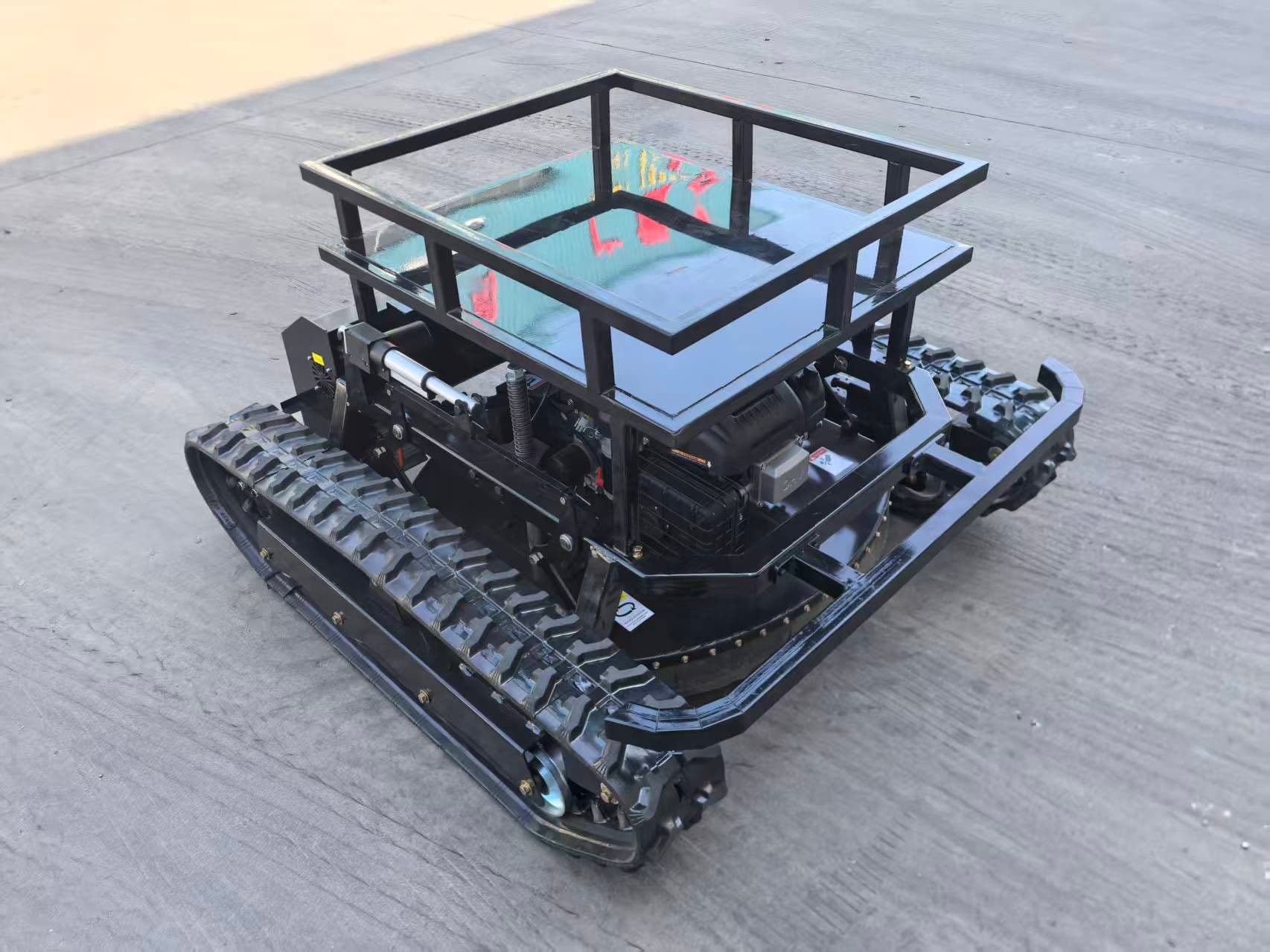 Storage rack accessory for remote control mower