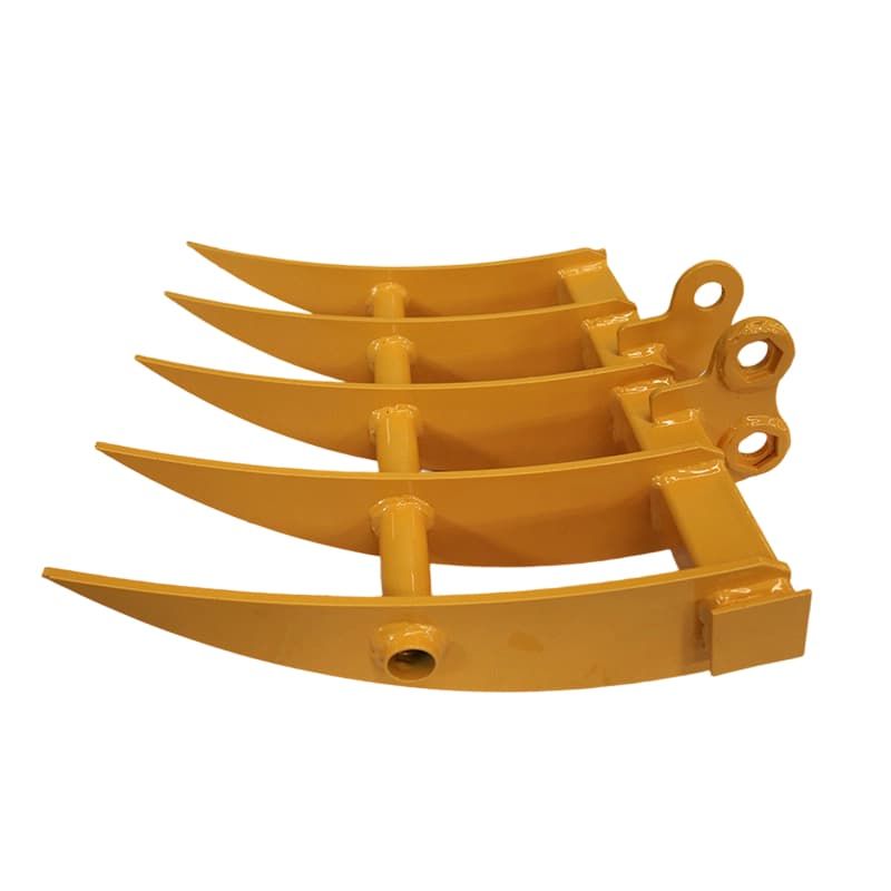 Rake attachment for compact excavator cleanup work