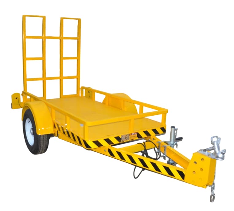Trailer attachment for compact excavator support work
