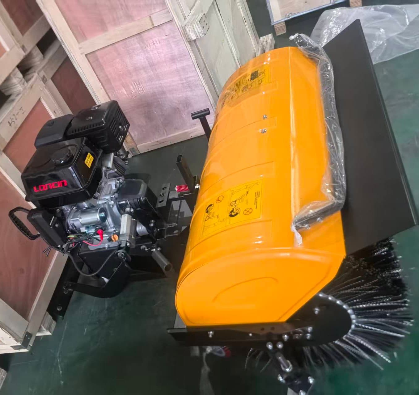 Snow sweeper attachment for remote control mower