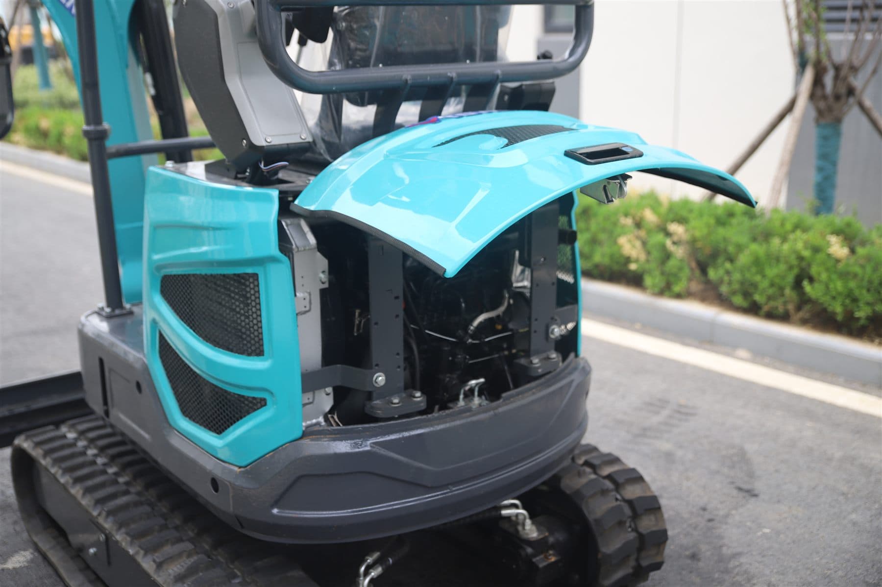 TC18 mini excavator side view for compact digging work